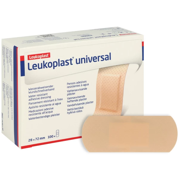 Ein Leukoplast Pflaster vor einer Verpackung